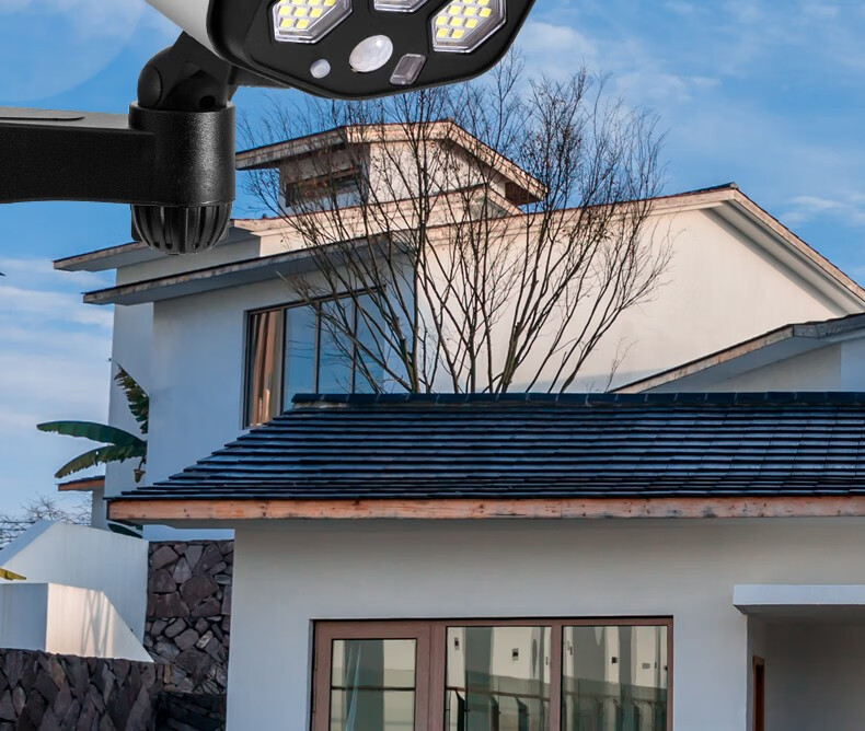 太阳能灯仿真监控灯 假摄像头灯模型 遥控无线防贼射灯 人体感应壁灯