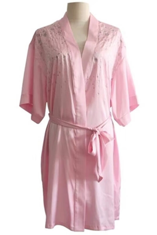 睡衣趴生日派对聚会睡裙新娘晨袍闺蜜趴同款真丝性感睡袍花瓣粉色纯色