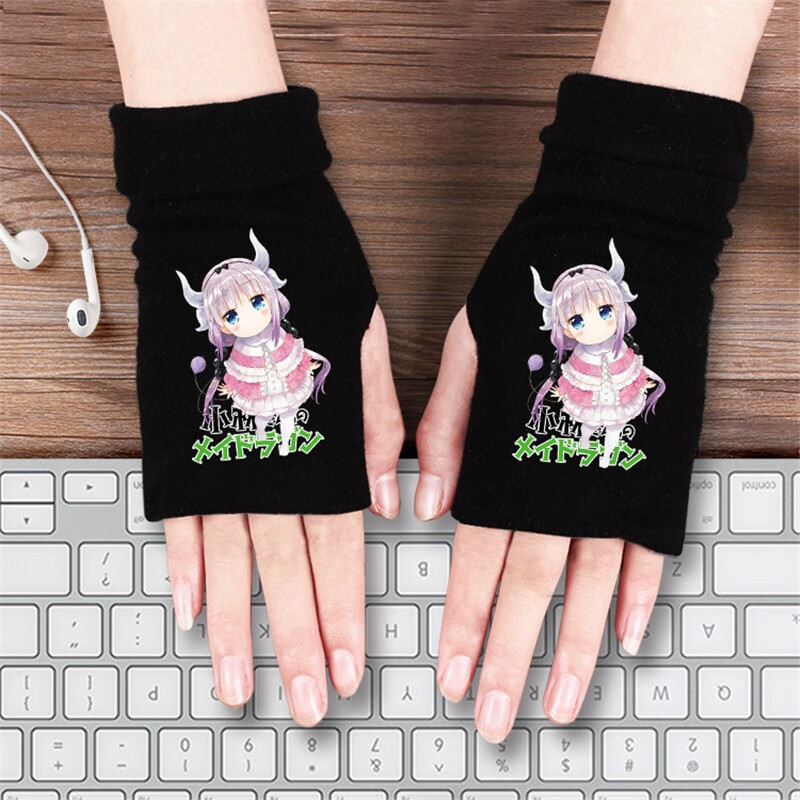 二次元周边秋冬手套男女学生款式动漫 秋冬保暖套装系列半只漏指针织