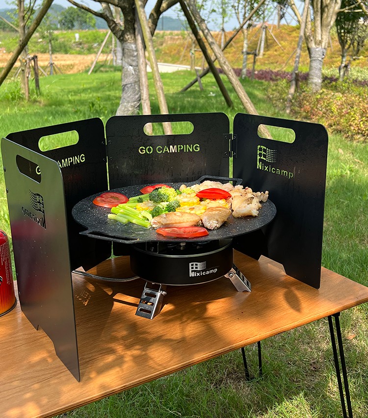 nixicamp 户外韩式烤盘36寸烤肉煎盘麦饭石铁板烧露营烧烤铁板烧烤肉
