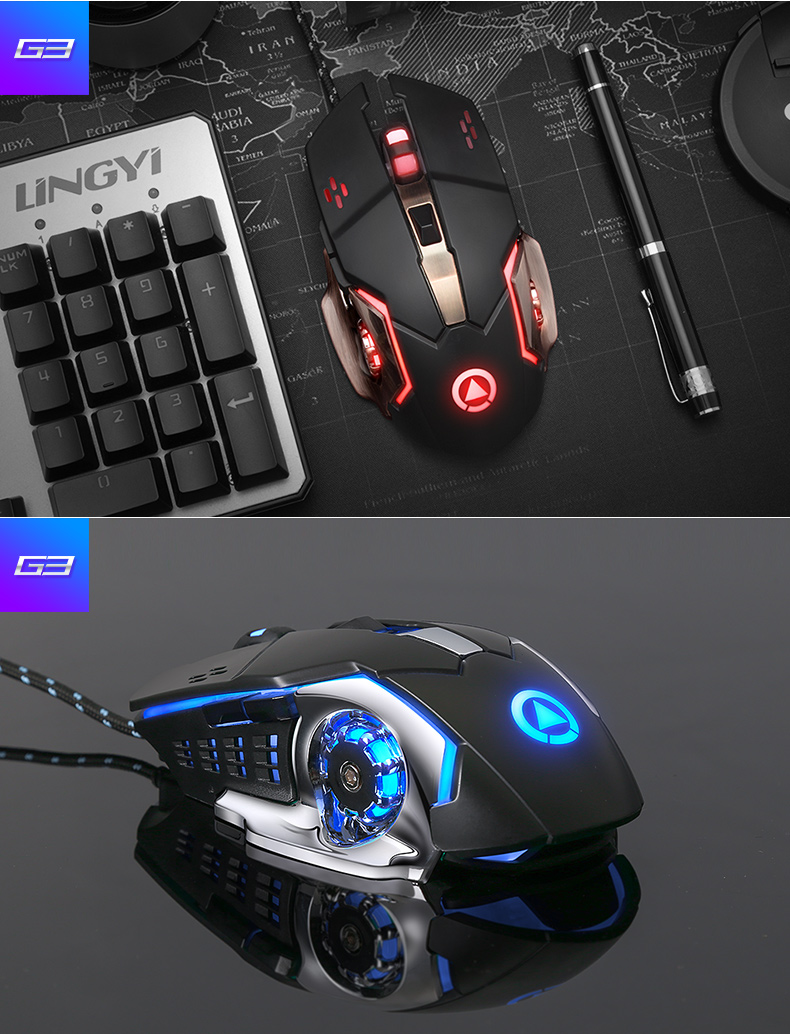 银雕(yindiao)吃鸡游戏鼠标宏编程有线静音(电竞鼠标笔记本电脑鼠标无