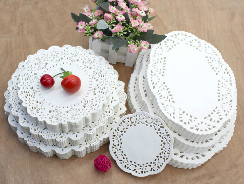 食品级蛋糕花底纸圆形纸垫椭圆吸油纸烘焙镂空花边纸点心花纸垫纸