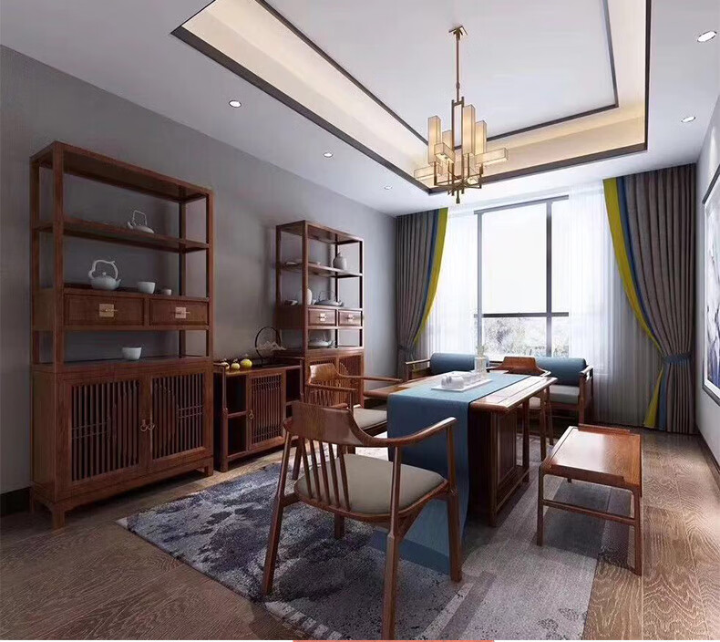 新中式吊顶原木实木线条装饰木线条背景墙边框平板压边收边封边条lph