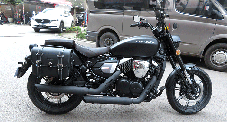 龙嘉v途v霸250摩托车改装边包挂包保险杠护杠靠背靠垫后尾箱货架 黑色