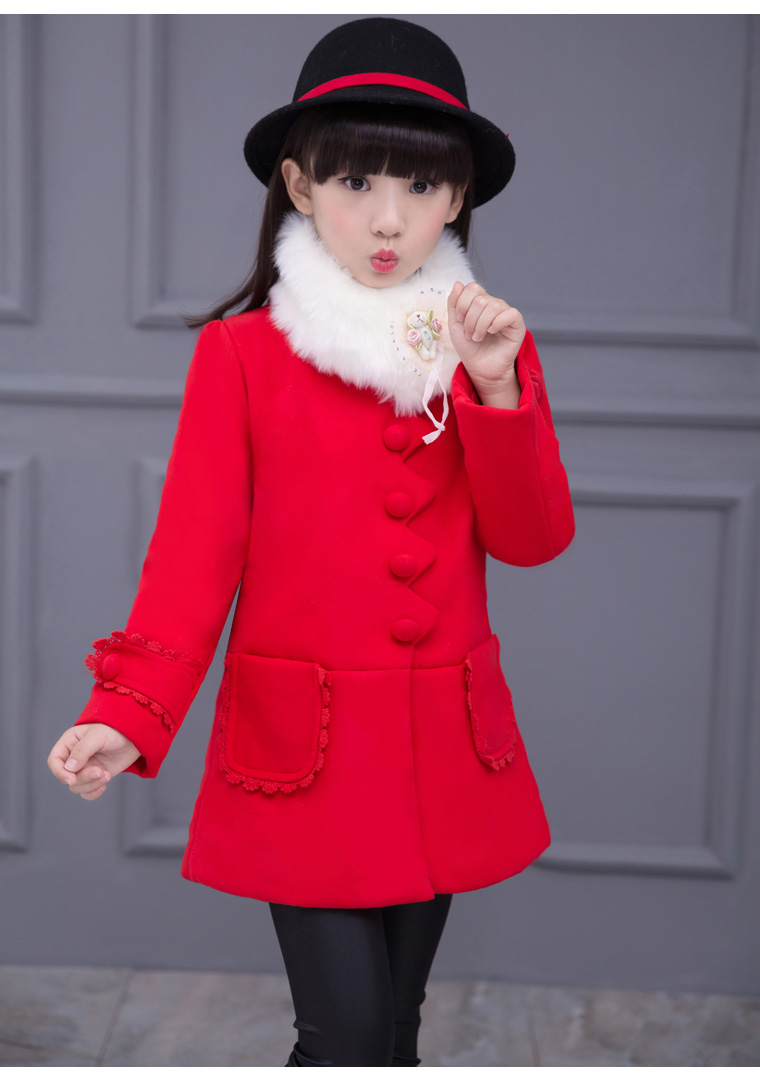 女童秋冬装毛呢外套2019新款中大儿童洋气妮子小女孩中长款大衣潮 毛