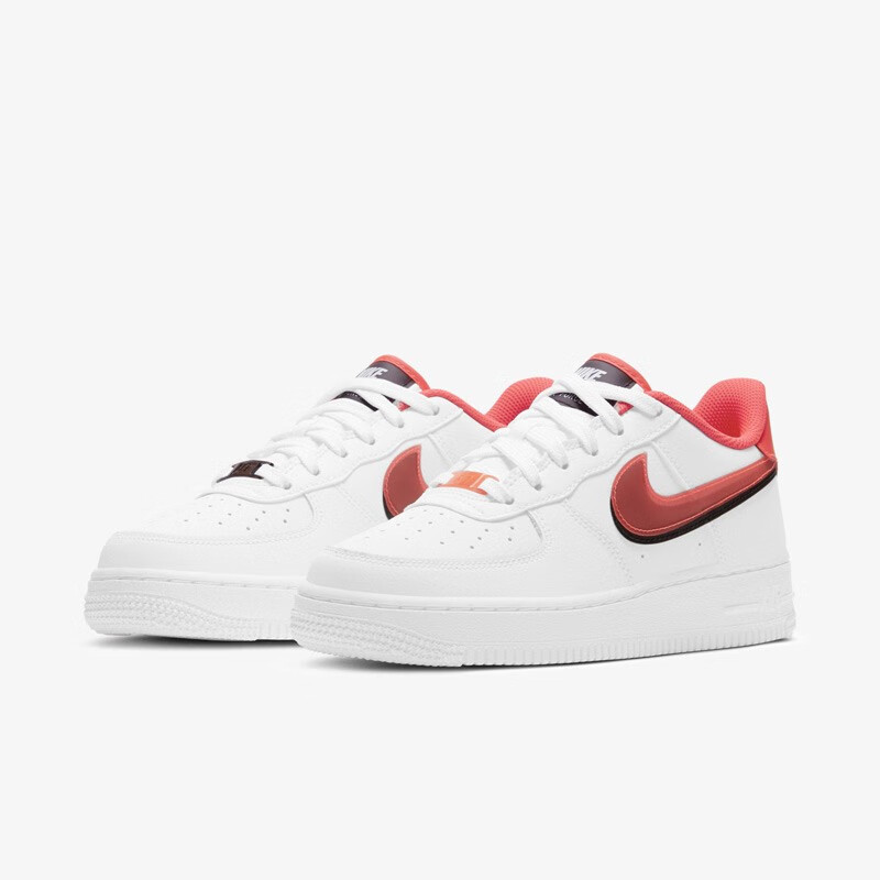 耐克nike air force 1空军一号af1红黑双钩女子低帮休闲板鞋 cw1574