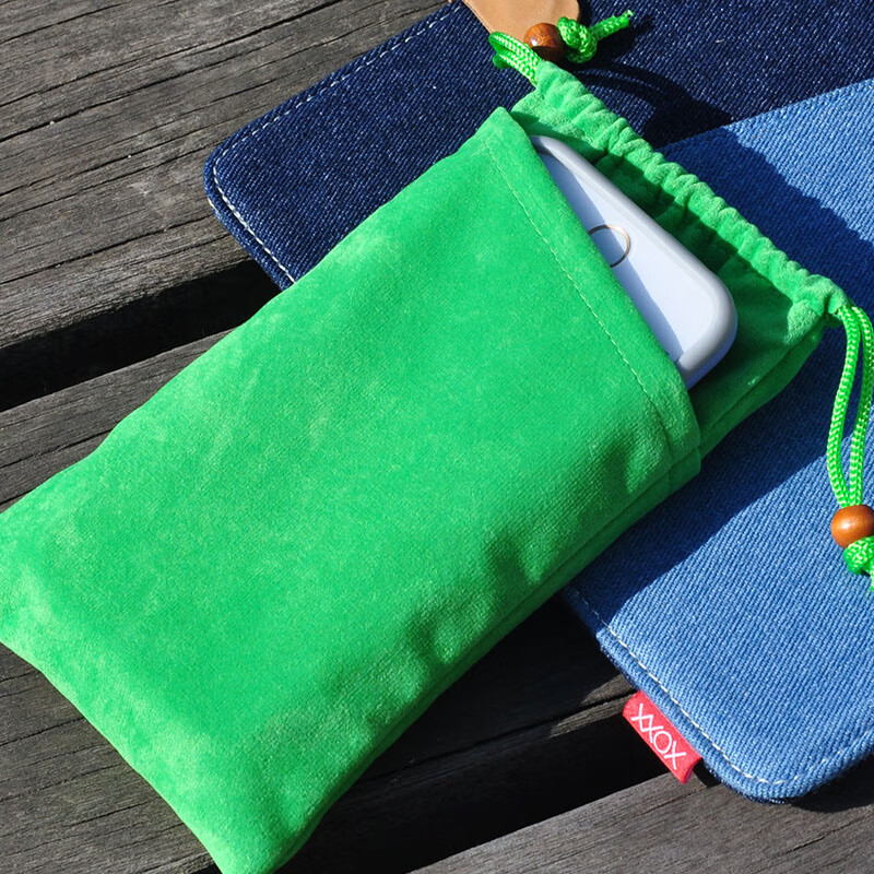 手机包女充电宝收纳迷你小包男便携老人简约的小布袋装手机袋子 绿色