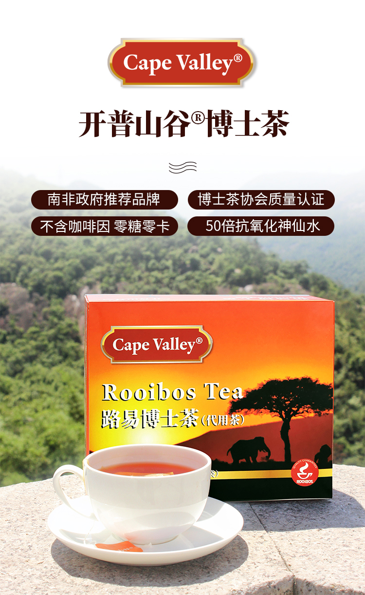 南非路易波士红茶 开普山谷南非博士茶 rooibos路易波士国宝红茶无咖