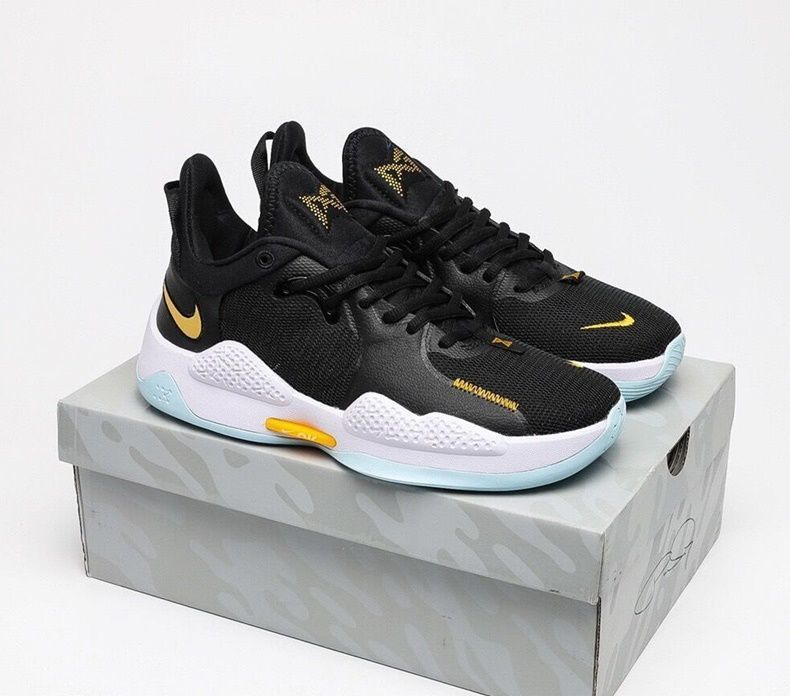 pg5保罗乔治5代篮球鞋男泡椒黑白玩转未来蓝粉低帮耐磨实战气垫鞋黑白