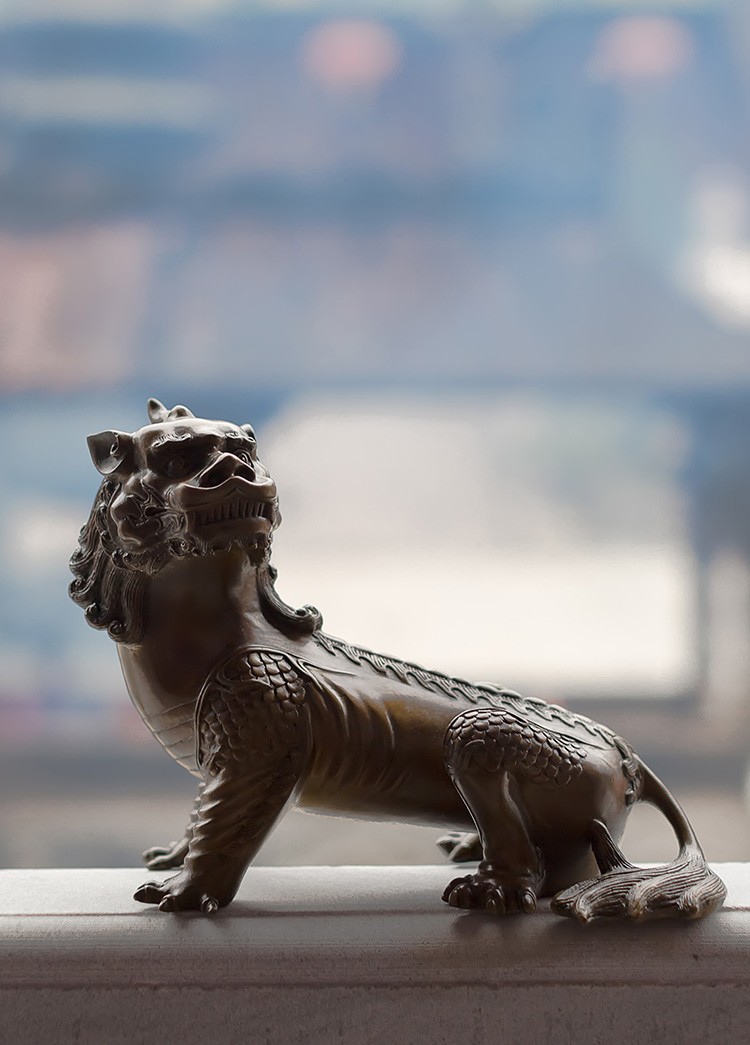古铜官 铜谛听貔貅 独角兽 工艺礼品摆件 佛教用品 家居装饰品 紫铜