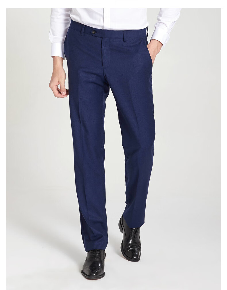 boni堡尼西裤男商务男士西装裤商务正装西服西裤蓝色羊毛正装裤长裤子