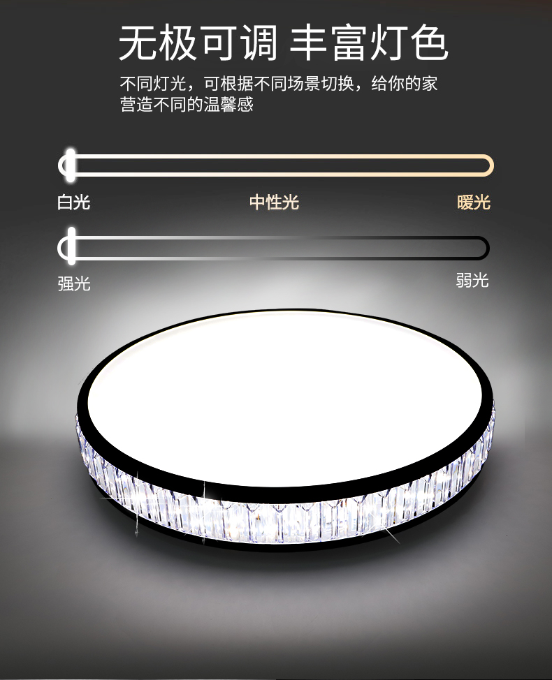 飞利浦大客厅灯主灯水晶大灯卧室现代简约大气灯具 flp 一户室【90w