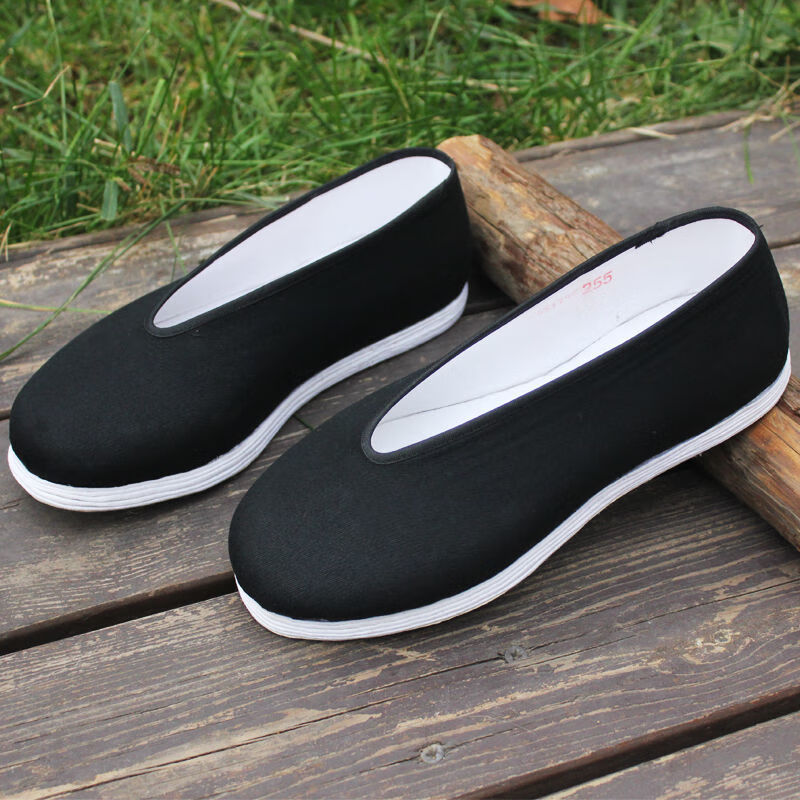 含给爸爸穿的老北京布鞋男圆口老头鞋手工布鞋男老北京布鞋男圆口老人