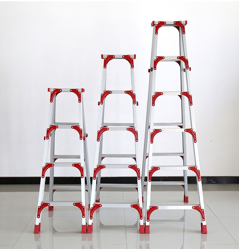 梯子加宽加厚2米铝合金双侧工程人字家用伸缩折叠扶梯阁楼梯 加强版