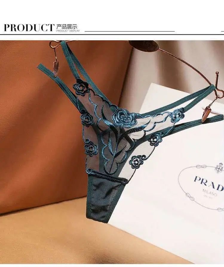 mcrc蕾丝女士透明内裤女性感丁字裤女薄开档免脱极度诱惑镂空夫妻裤