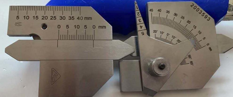 華工焊接焊縫檢驗尺hjc30404560焊接測量尺坡口角度咬邊深度尺二片規