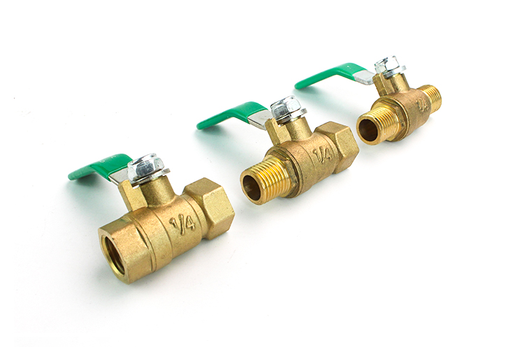 加厚气动球阀绿柄全铜软管小阀门水管气管自来水开关2分3分4分 双内丝