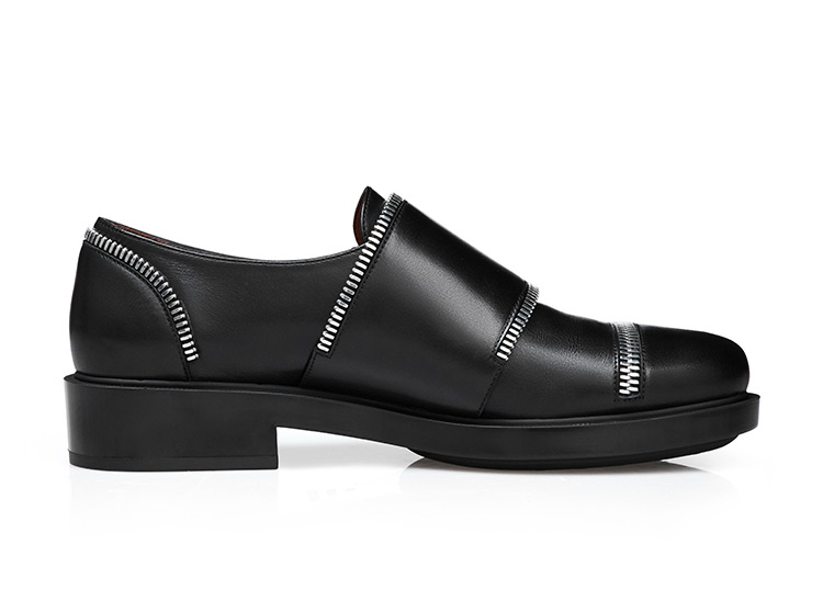 哥弟女鞋2020秋冬新款英伦风绅士皮鞋女拉链条扣带厚底鞋ax13047 黑