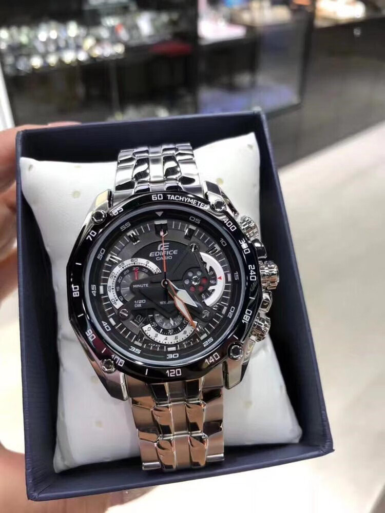 卡西欧手表男款运动摆秒红牛限量版钢带防水夜光机械型男表 efr-539d