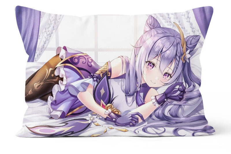 原神周边抱枕甘雨刻晴动漫二次元女生靠垫玩偶枕头可定制含枕芯儿童节