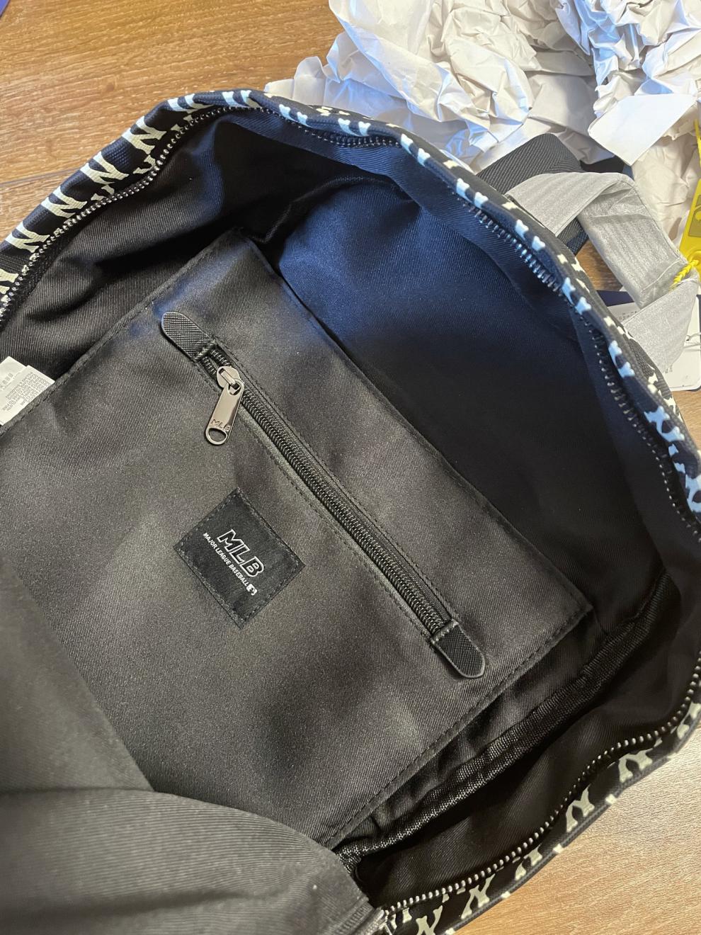 韩国mlb双肩包女洋基队运动大容量休闲男士复古老花背包书包 大背包