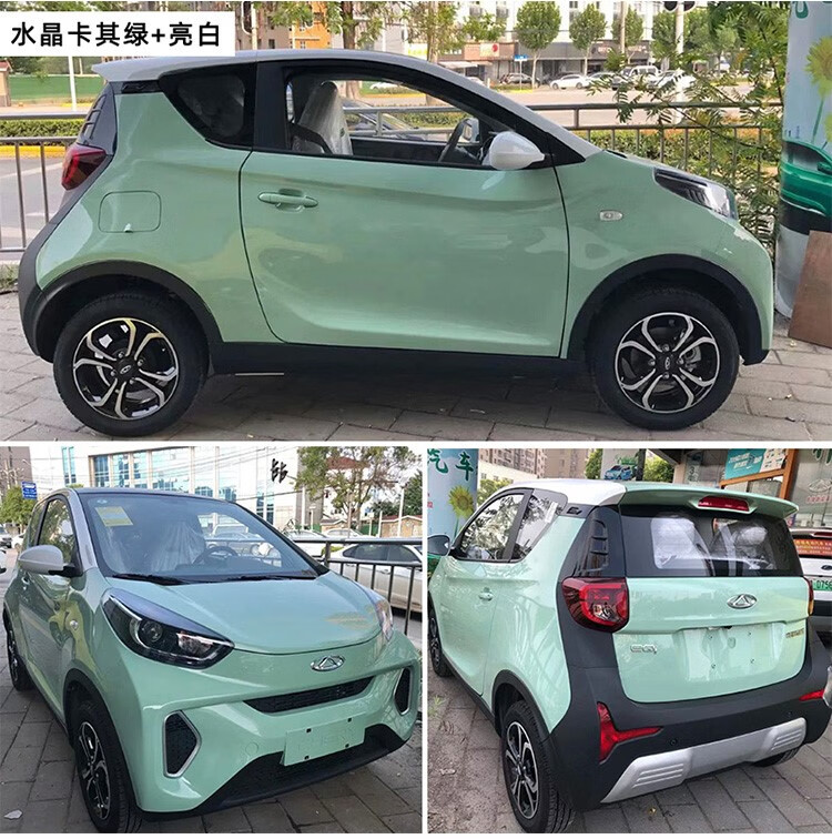 奇瑞小蚂蚁汽车改色膜水晶纳多灰车身贴膜哑光黑武士全车膜包施工