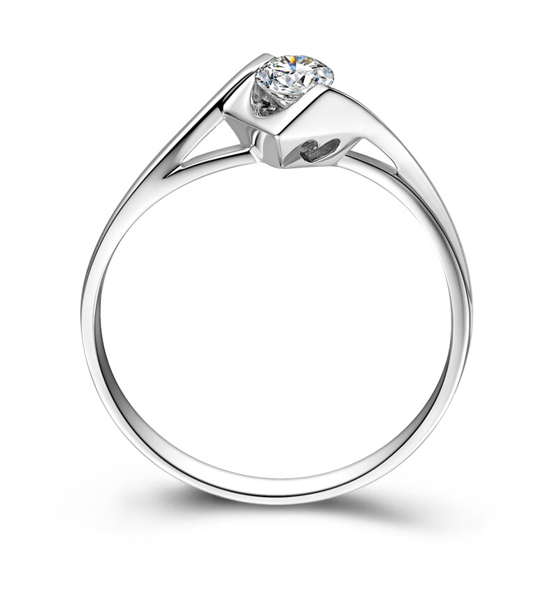 周百福钻戒白18k金钻石戒指求婚结婚戒指女戒天使之吻超值推荐20分h色