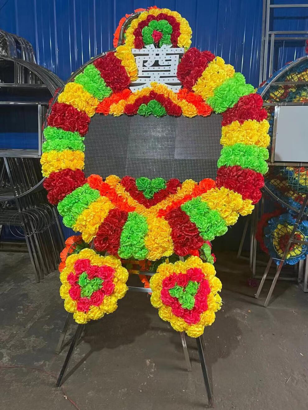 led屏花圈 白事电子彩屏拱门 丧事电子花圈led屏 殡葬灵堂遗像供桌