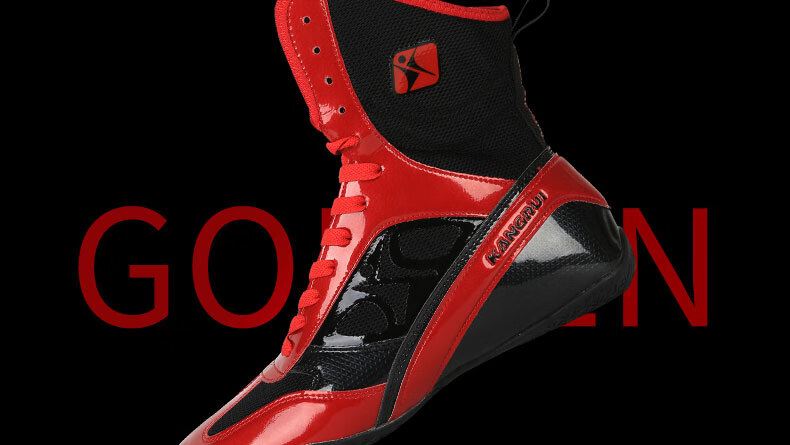 康瑞拳击鞋男女摔跤鞋专业格斗鞋儿童训练鞋散打高帮运动搏击靴子金属