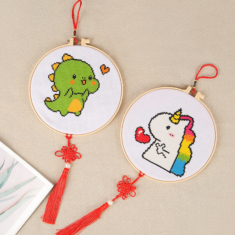 小件十字绣恐龙2022新款可爱卡通学生刺绣儿童卧室手工新手简单绣