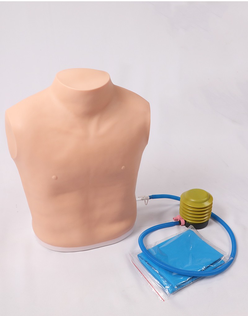 优模气胸处理模型胸腔抽气术气胸穿刺与淋巴结穿刺仿真模型半身气胸