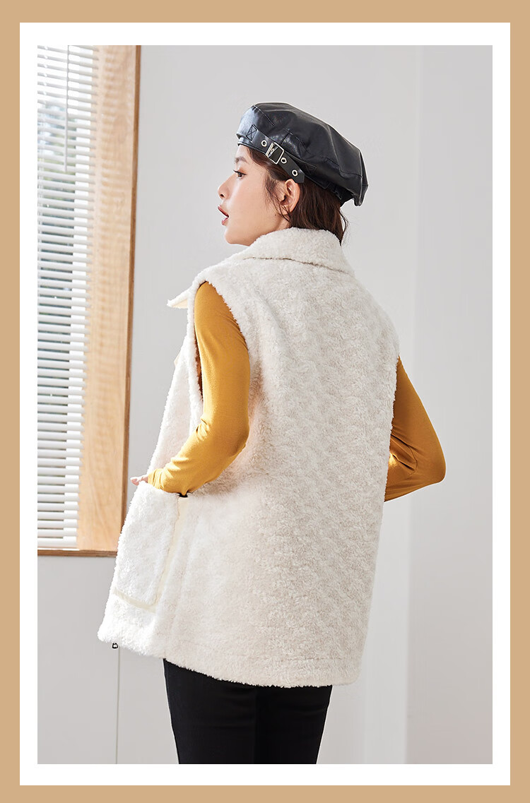 女2021年冬新款韩版羊羔绒宽松洋气百搭减龄短外套2601nd6687浅杏均码