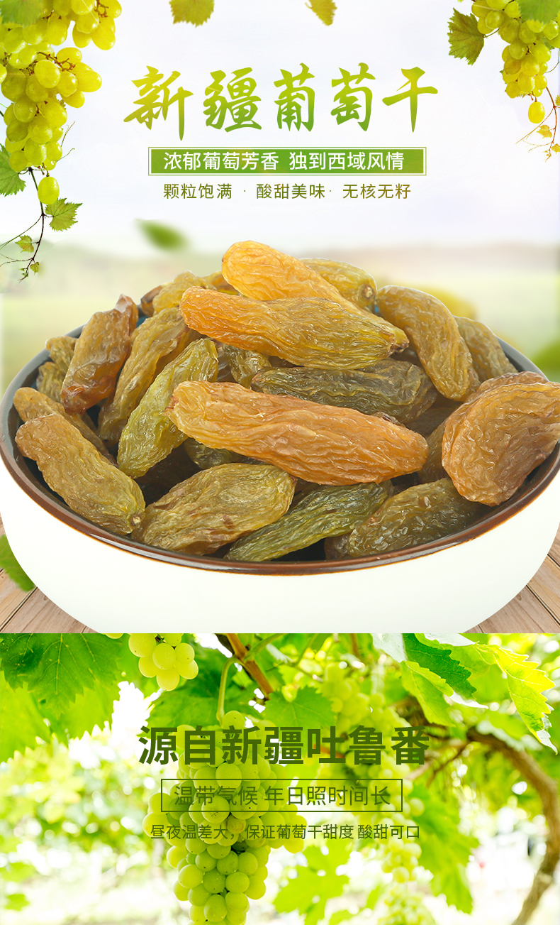 106142-贝鼠果果新疆特产吐鲁番精品葡萄干散装袋装大颗粒新货批发 精品葡萄干 500g*1袋-详情图