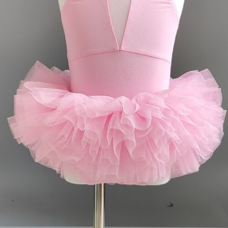 儿童舞蹈服女童练功服女孩芭蕾舞6层蓬蓬裙幼儿中国舞跳舞裙子 粉色6