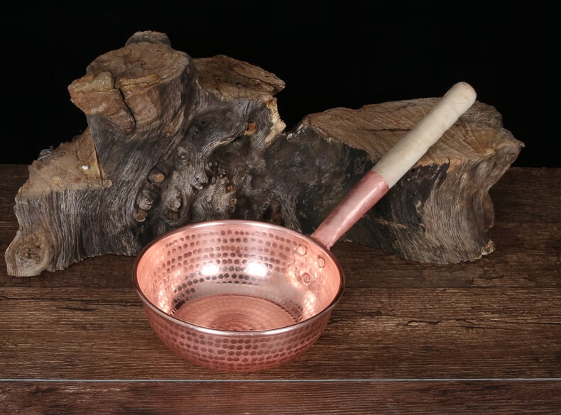 新款云南江川手工铜锅 老村巧匠米粉锅加厚紫奶锅小锅米线电 圆底加厚