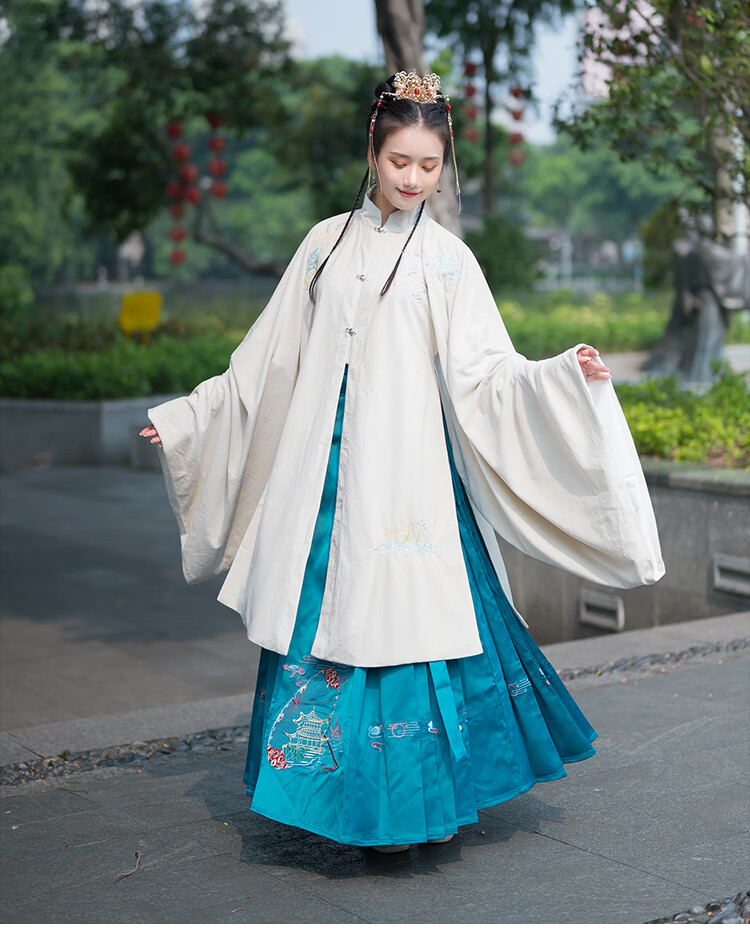 汉风华裳 传统汉服女中国风立领明制袄裙秋冬马面裙套装 立领长袄 s