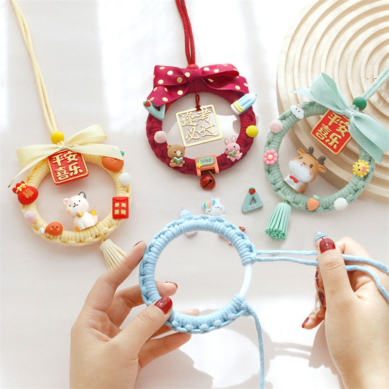 diy手工制作手工编织车挂自制毛线装饰diy材料包网红情侣创意女生礼物