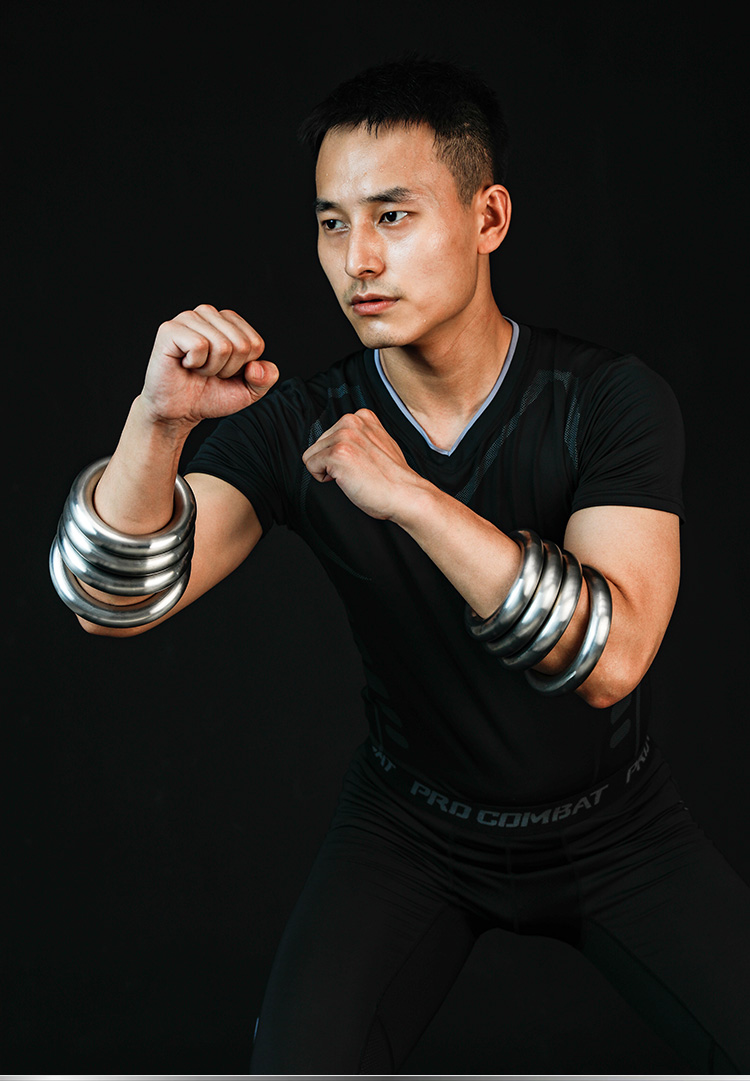 大七不锈钢心意拳武术器材铁臂拳铁环洪拳铁线拳手环金刚圈健身圈 3