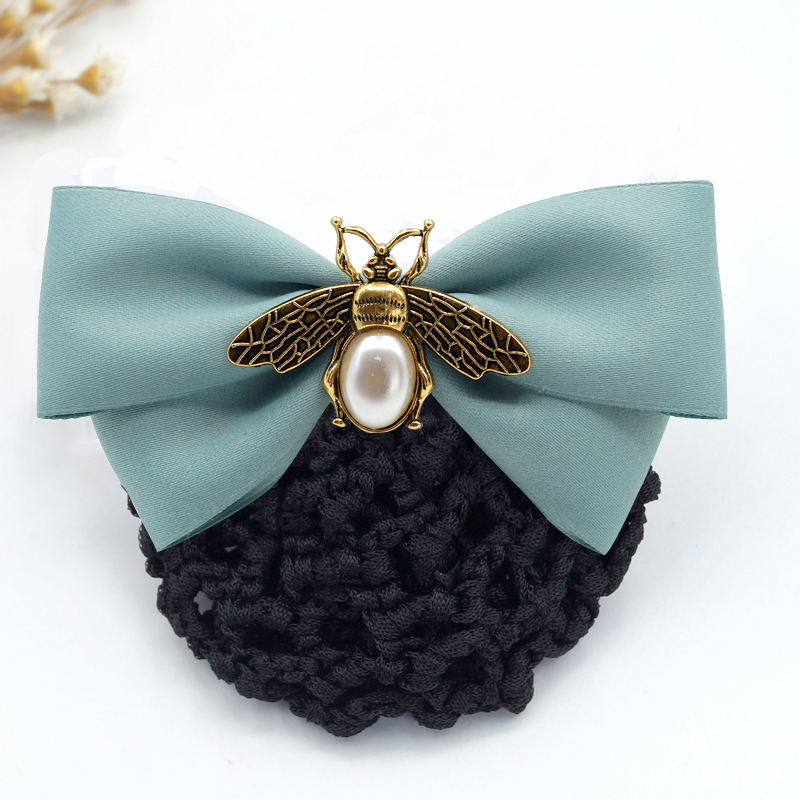 高档空姐头花职业带盘发网网兜日韩职业酒店银行员工小蜜蜂头花女发