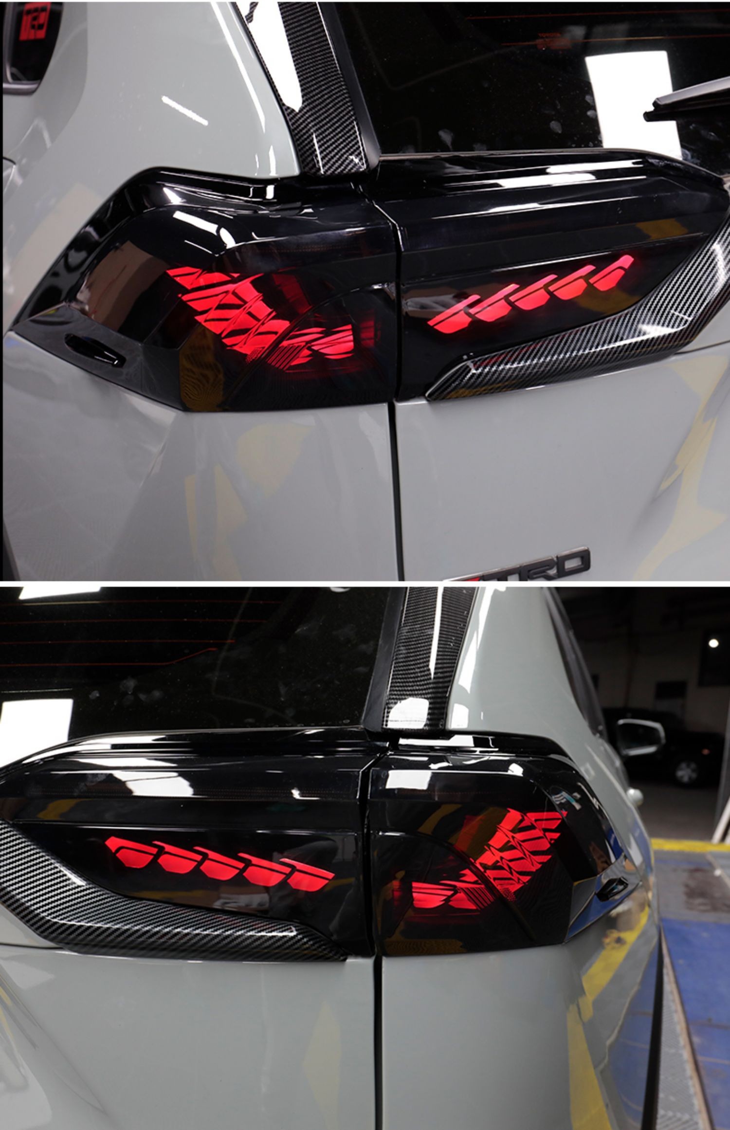 琼昊车品适用2022款丰田rav4荣放龙鳞尾灯流光转向改装led尾灯总成防