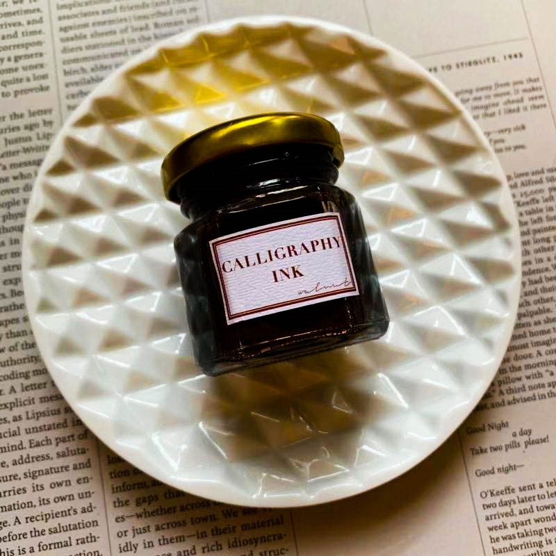 英文书法蘸水笔胡桃木墨水calligraphyink圆体花体walnut点尖平尖