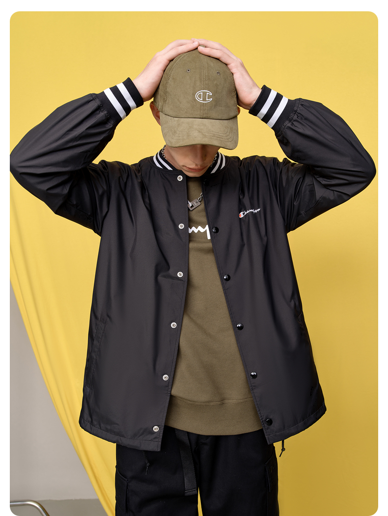 champion 冠军夹克男2022年秋季新款刺绣草写logo夹克外套开衫运动潮