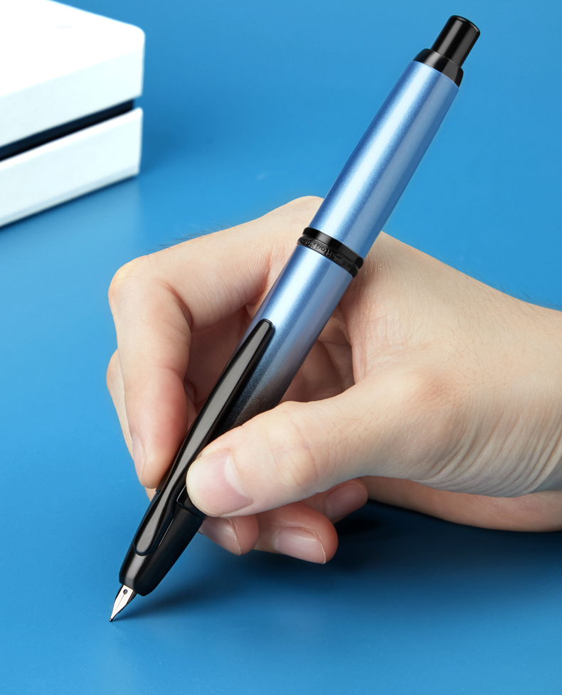 新款限定pilot日本百乐钢笔按压式伸缩18k金尖墨水笔金属笔杆成人练字