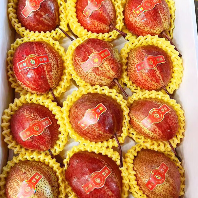 雪山红梨 口感酥脆甜 整箱新鲜水果雪梨 雪山红梨 9个装【图片 价格