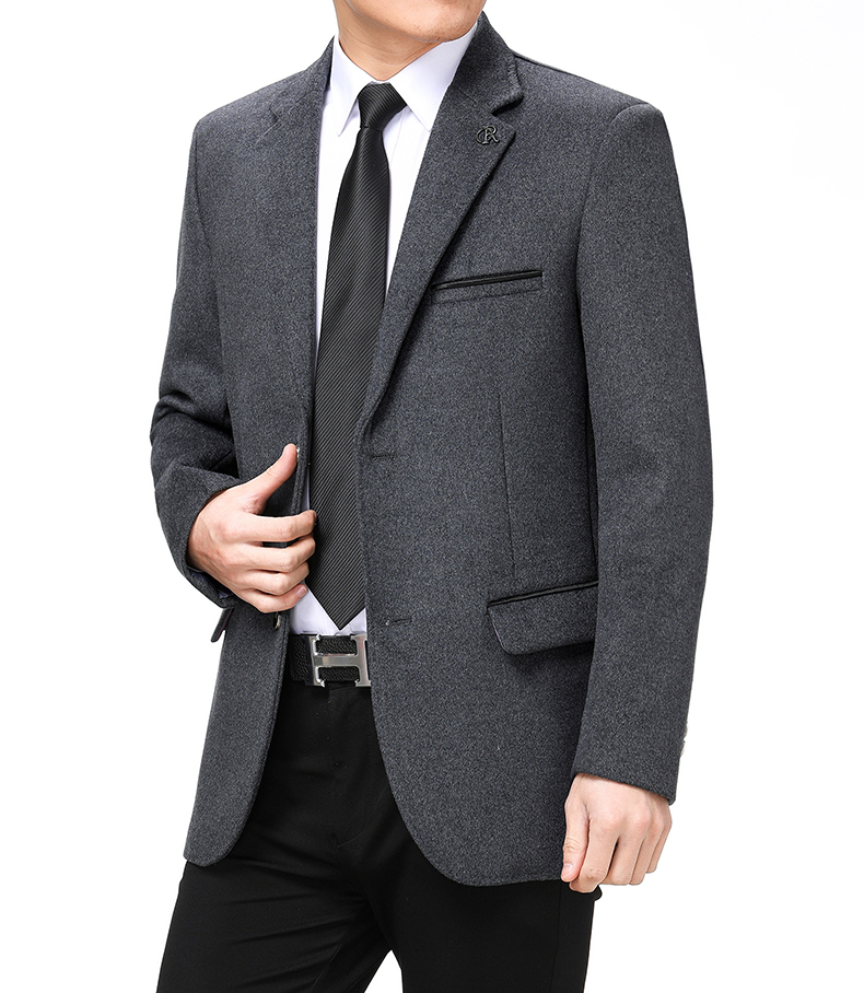 俞兆林 中年男士西装2019新款秋季爸爸装商务休闲西服上衣纯色单西