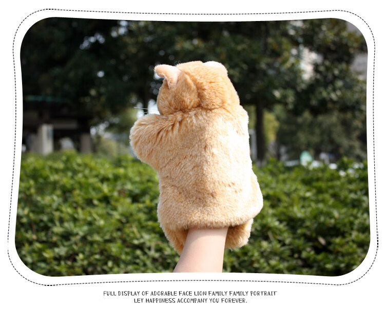 小花猫手偶儿童玩具毛绒妈妈动物玩偶安抚手套讲故事表演道具 卡通