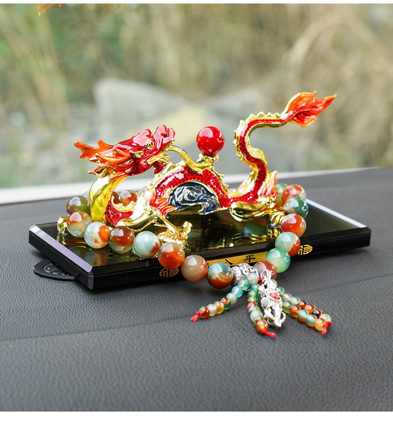 定制适用车载香水摆件创意男车内饰品金龙汽车香薰中控台装饰用品镶钻