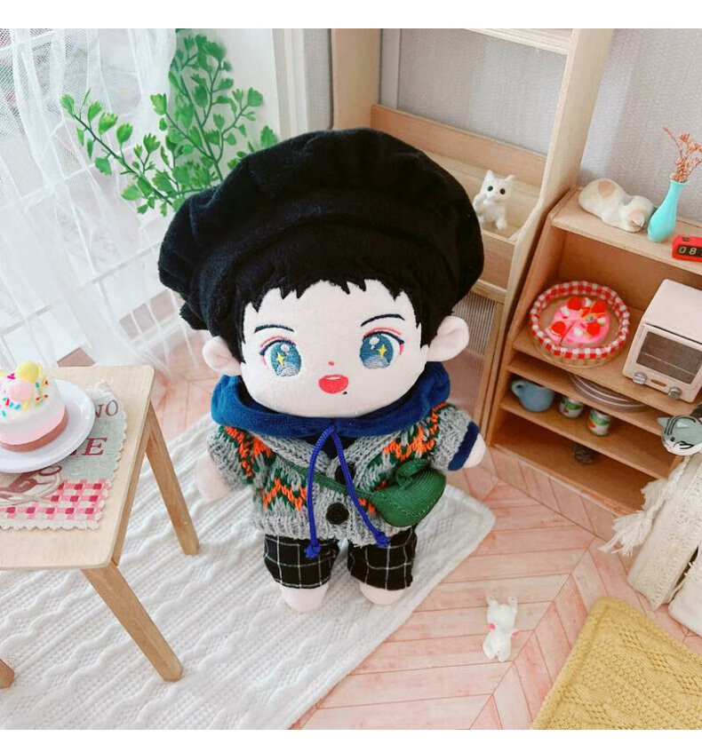 战明星娃娃人形公仔顾一野顾小野网红可爱人形棉花娃娃 寸头小野裸娃