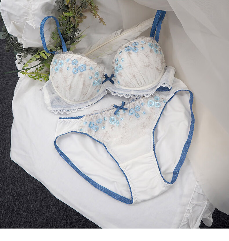 amphi 日系少女蕾丝刺绣文胸内裤套装 ab0319 粉色 70c m【图片 价格