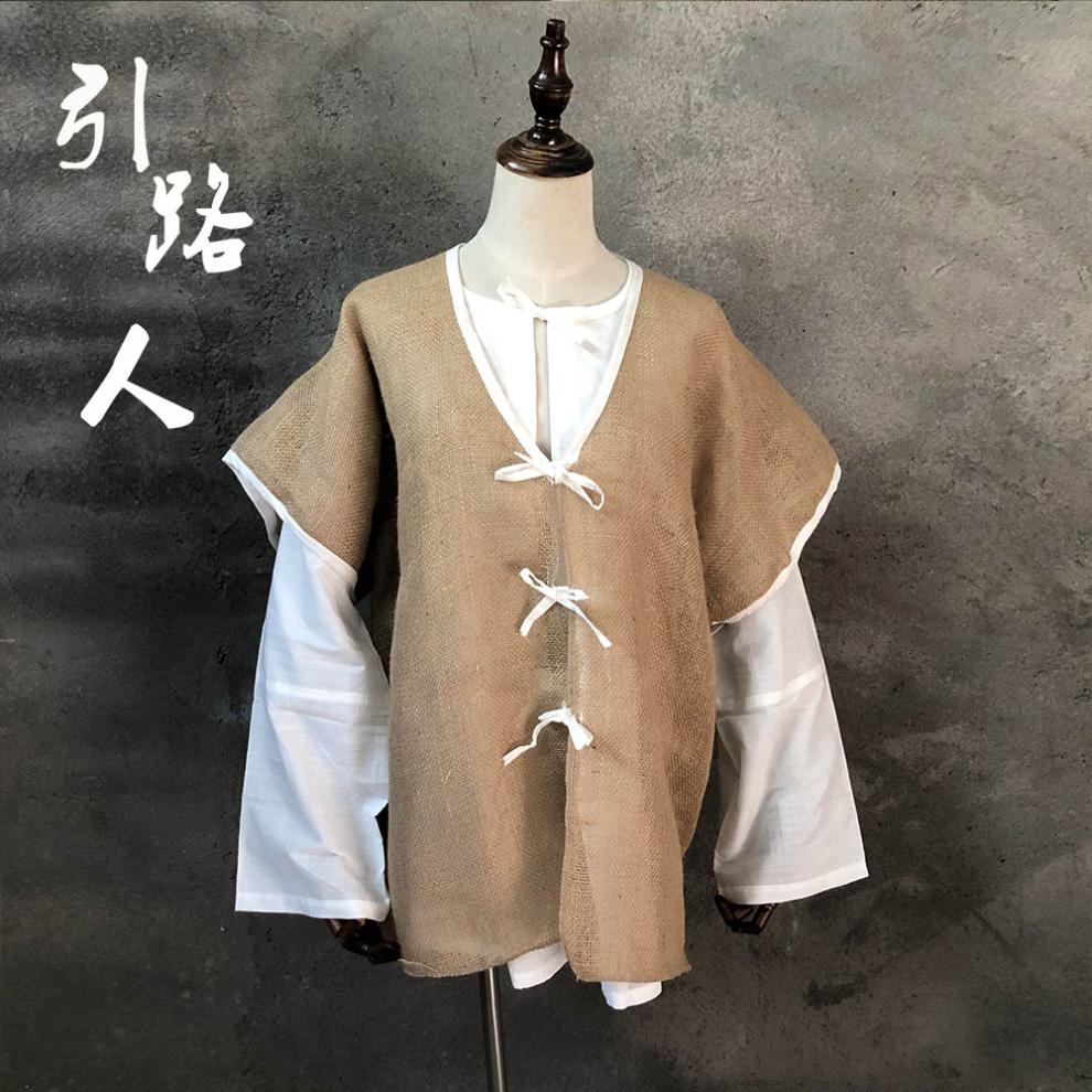 麻衣白事 引路人麻衣孝服孝衣传统白事服装孝子衣服披麻戴孝丧服丧葬